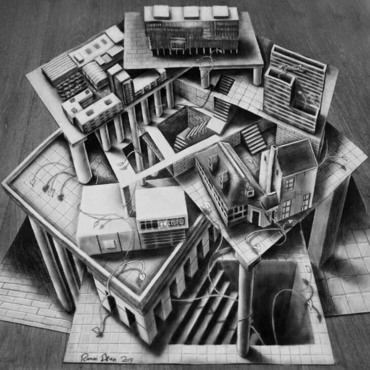 Объемные изображения рисунки. Рамон брюин художник. объемные рисунки. 3d рисунки. трехмерные рисунки.