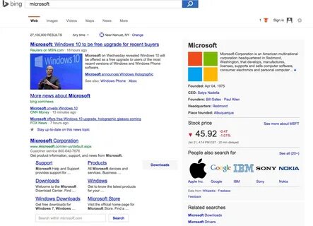 Bing news