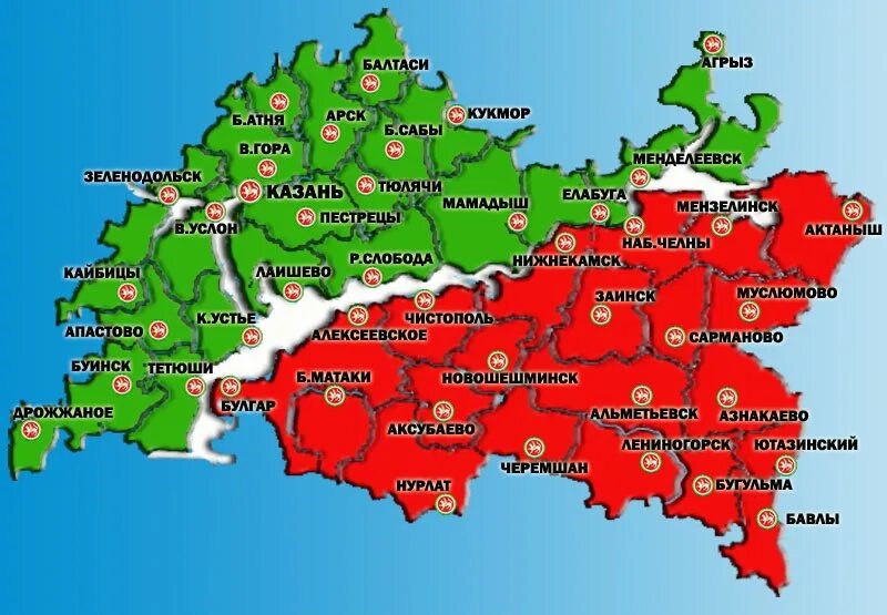 Татарские названия в россии. Республика Татарстан на карте. Карта Республики Татарстан с районами. Карта Татарстана по районам. Катра районов Таьарстана.