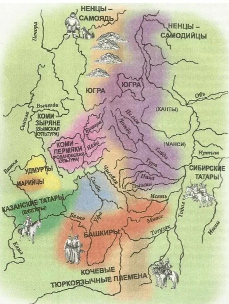 Народы урала география 9. Карта расселения народов Урала. Коренное население Урала карта. Карта коренных народов Урала. Коренные народы Урала карта.