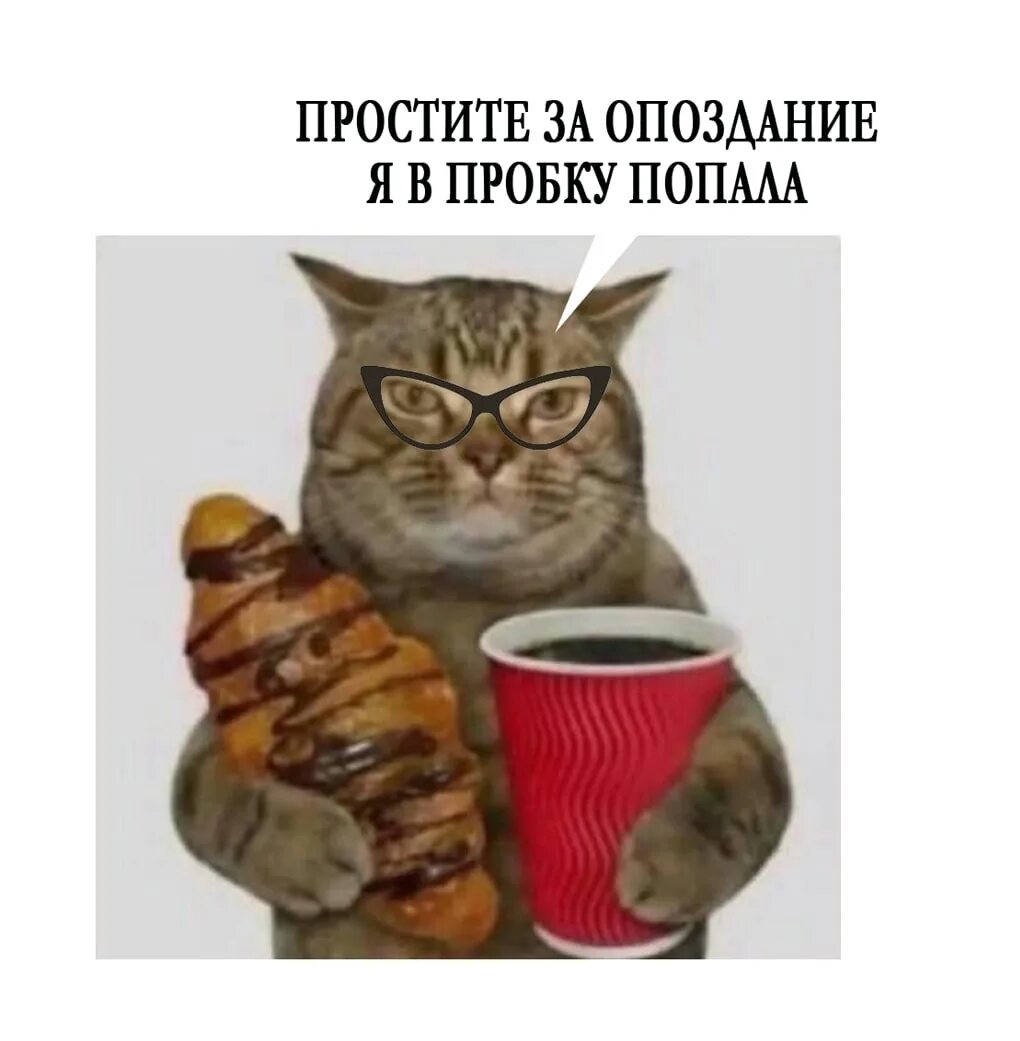 Извинение за опоздание. Кот кофе пем. Кофе Мем с котом. Кот опаздывает. Кот круассан.