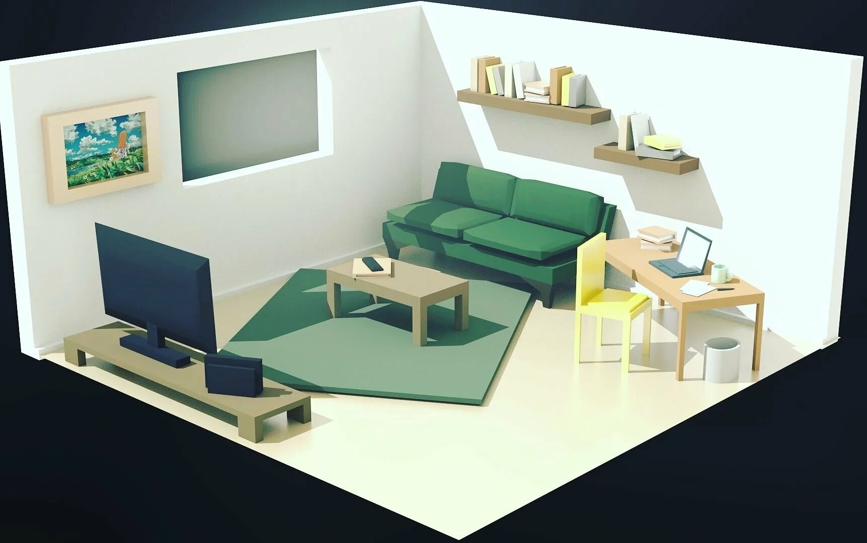 Комната 3д модель. Комната 3d low poly. low poly комната. low poly 3d интерьер. low poly 3d models комната.