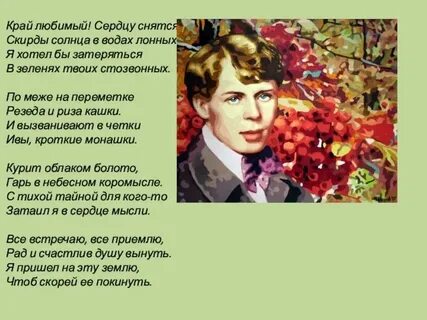 Стихотворение есенина солнце