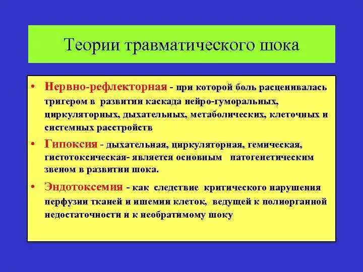 Степени торпидной фазы травматического шока. Травматический шок патогенез. Теории возникновения травматического шока. Шок теория. Теории развития шока.