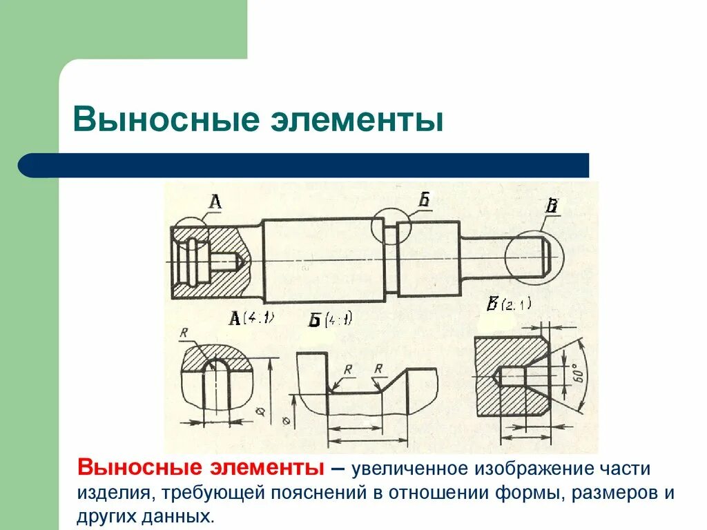 Увеличение выносной элемент чертеж. Выносной элемент на чертеже. Выносной элемент с сечением. Сечения и выносные элементы на чертежах. Элемент вынести