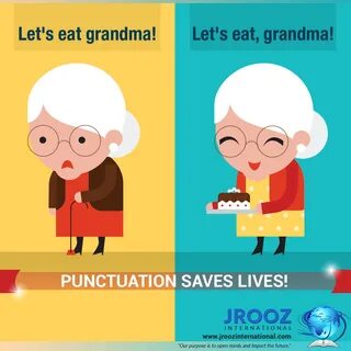 PUNCTUATION SAVES LIVES! #jroozinternational #grammar #humor Let's Eat ...