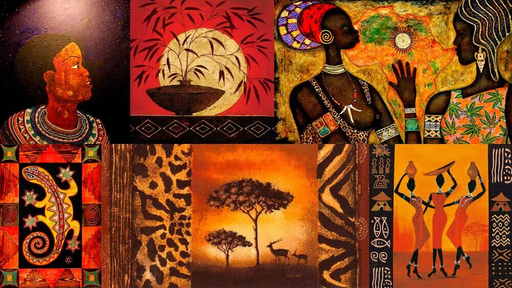 Этнические блага. Культура Негро африканской цивилизации. Африканские мотивы в живописи. Африканский стиль в живописи. Картины в африканском стиле.