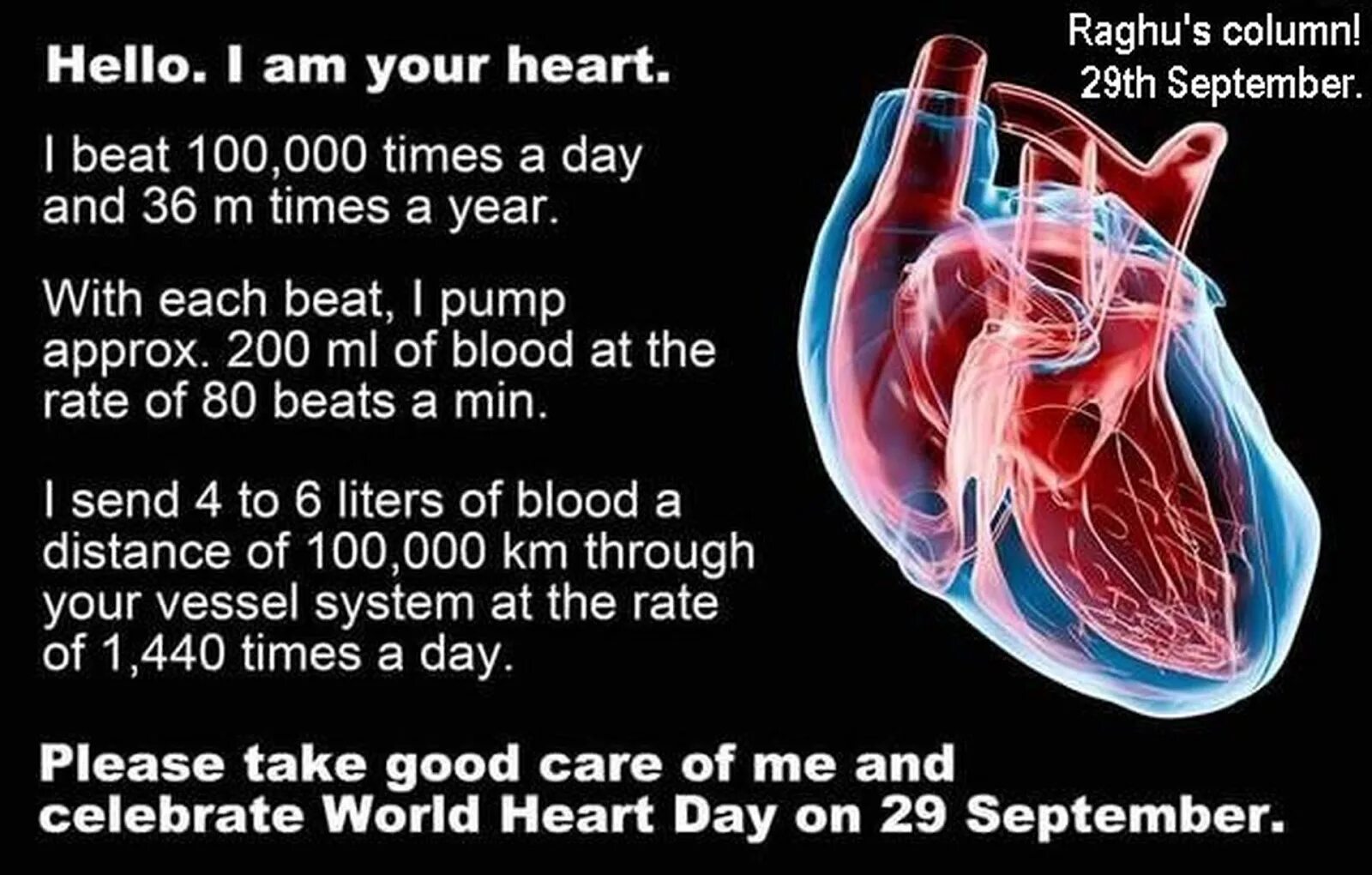 The world is heart. Heart Day. International Heart Day. General information about Heart. The 30-Day Heart Tune-up.
