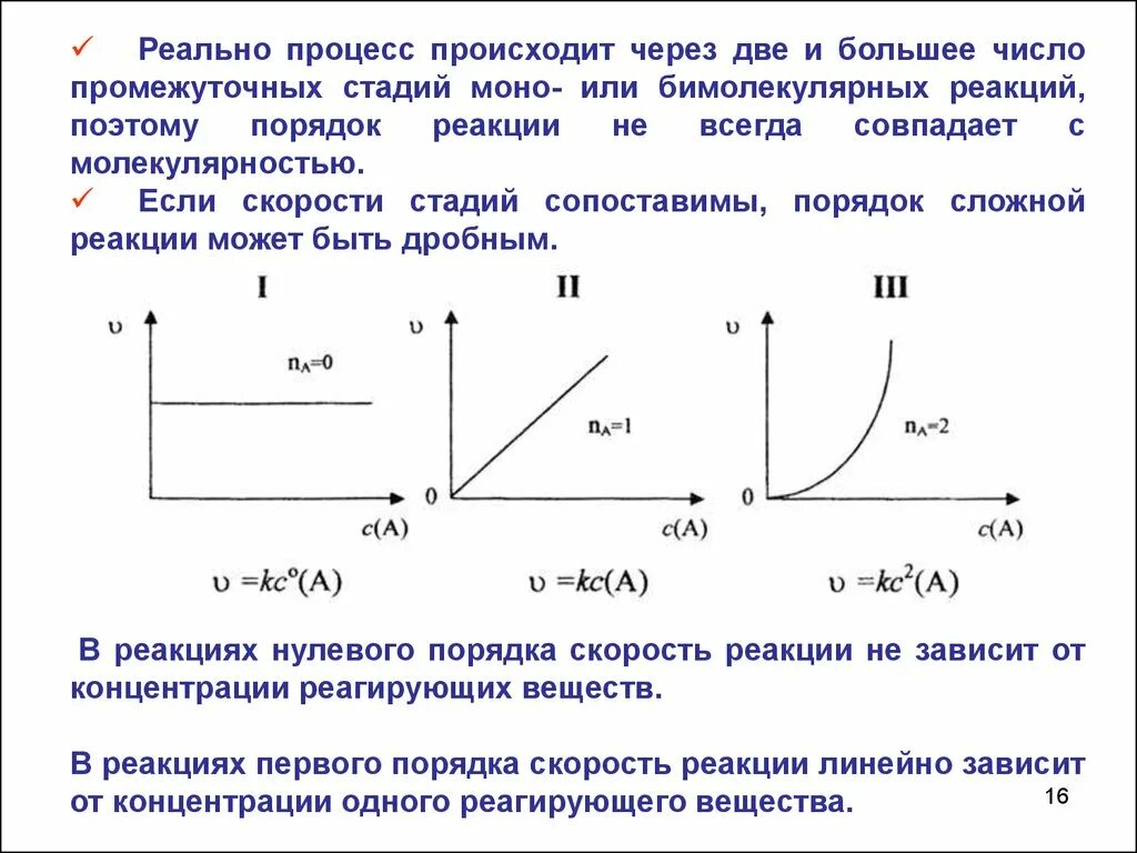 Зависимость скорости от концентрации вещества. Скорость реакции нулевого порядка зависит от. От чего зависит скорость реакции первого порядка. Порядок реакции график. График реакции нулевого порядка.