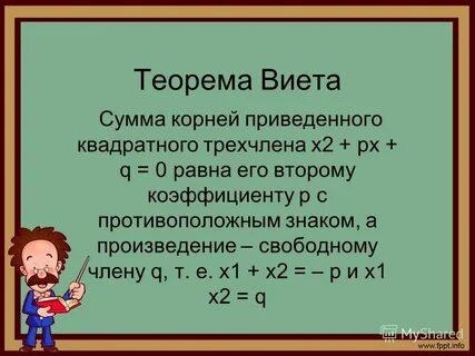 Квадратный трехчлен виета