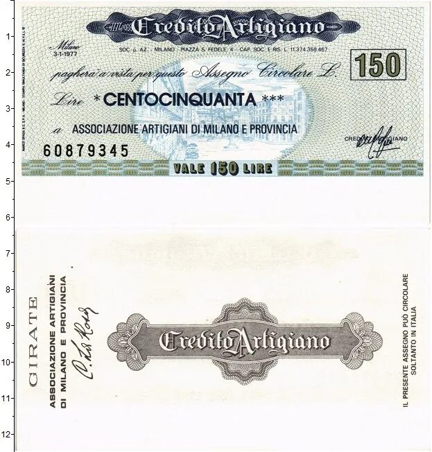 150 купюр. Банковский чек Италия. 150 Banknote. 150 Лир в рублях.