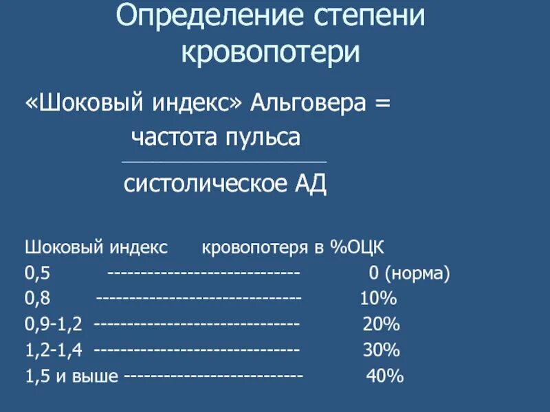 Шоковый индекс альговера что. Индекс Альговера степени кровопотери. Шкала индекса Альговера. Оценка кровопотери по индексу Альговера. Шоковый индекс.