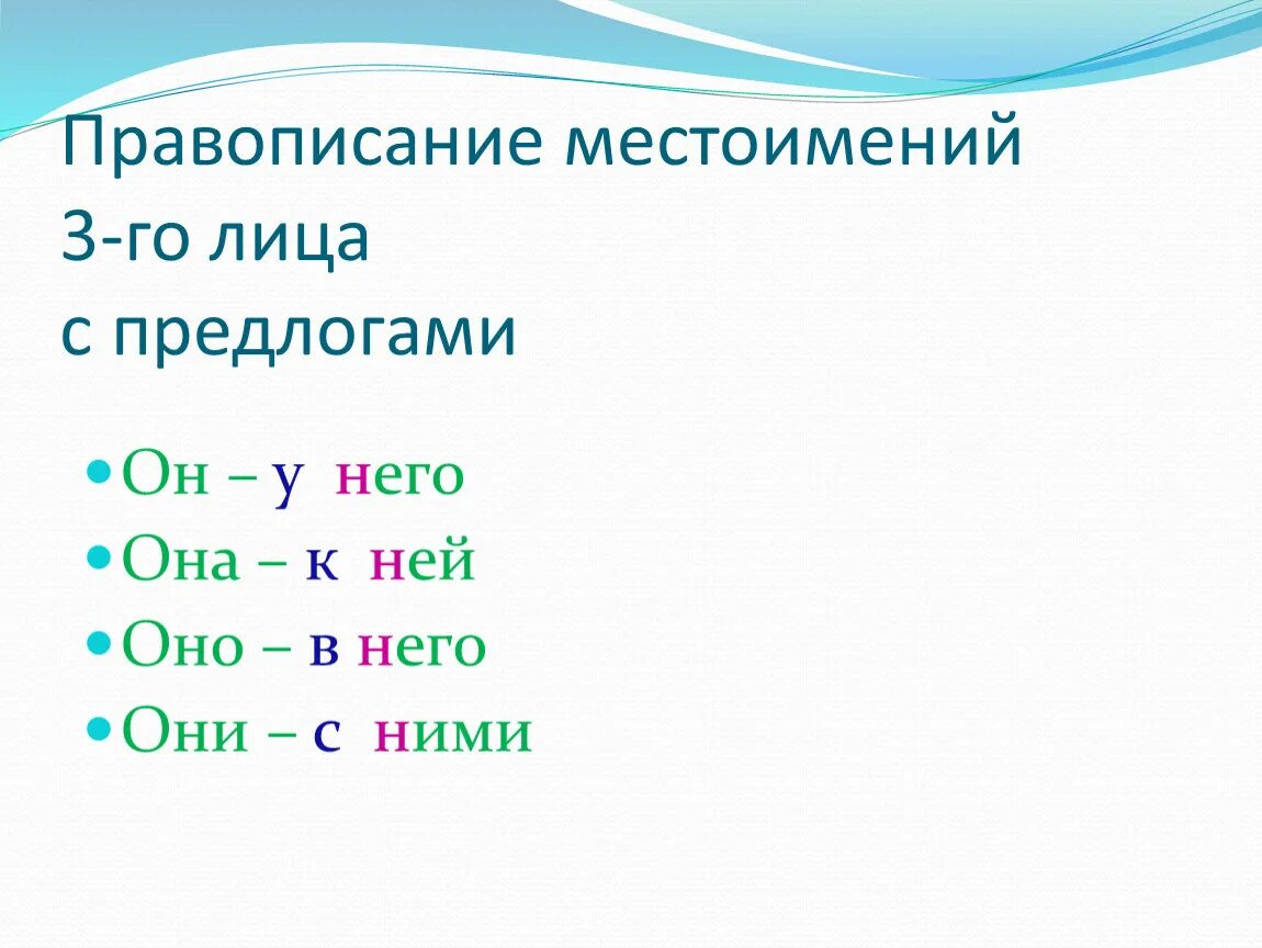 Правописание местоимений 3-го лица. Местоимение правописание местоимений. Написание местоимений с предлогами. Правописание местоимений с предлогами. Правописание местоимений в русском языке