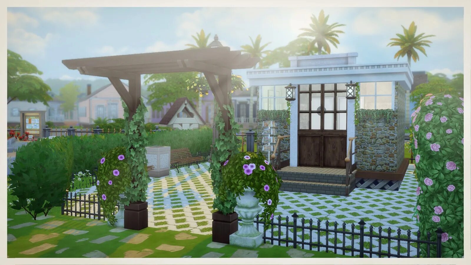 Lot mod. SIMS 4 Garden lot. Сад в симс 4 сад перед домом. Симс 4 Садоводство. Колодец для сада симс 4.