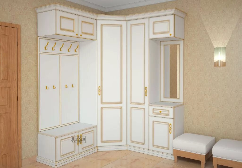 Интерьер угловой прихожей