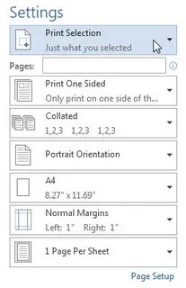 Print selection