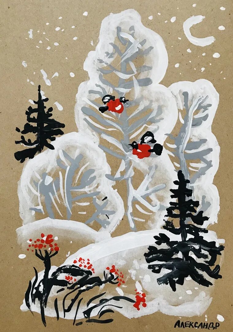 Идеи зимних рисунков