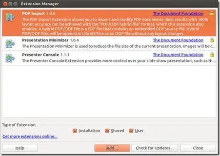 Extension manager