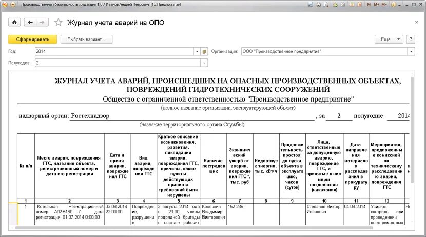 Отчет в ростехнадзор производственный образец. Журнал учета аварий на опо. Журнал учета аварий образец. Журнал учёта аварий и инцидентов на опо. Пример заполнения журнал учета аварий.