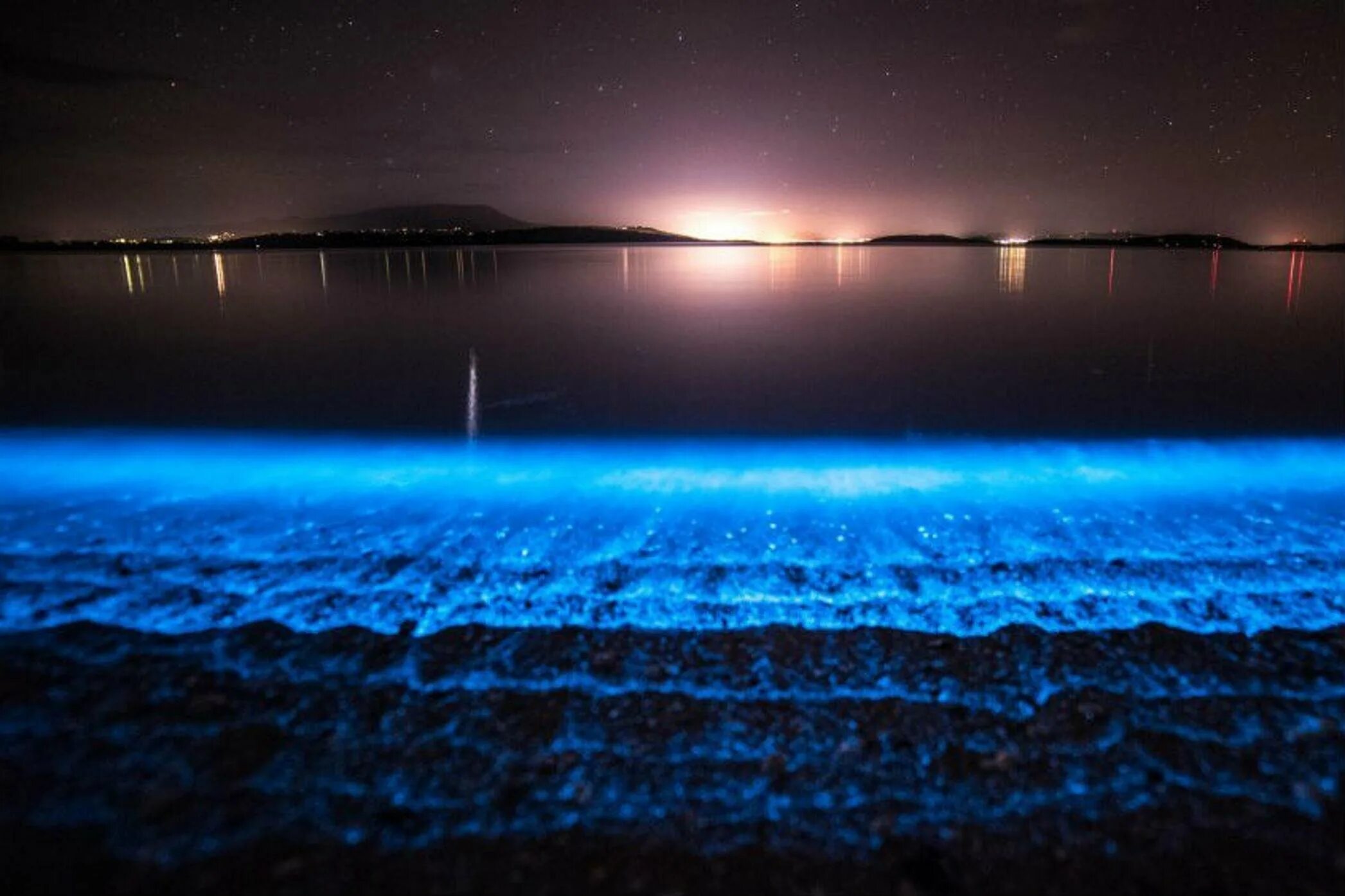 Glowing beach