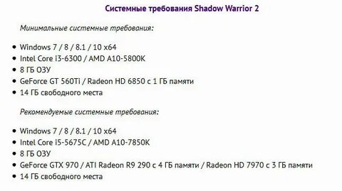 Системные требования shadow