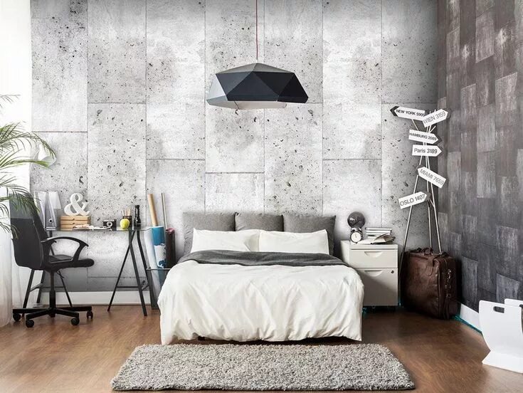 Панели под бетон в стиле лофт Concrete Wall Panel Effect Modern Boardroom or Meeting Place Contemporary & Clas