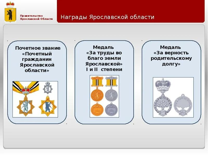 Награды Ярославской области. Система награждения. Презентация система наград. Награды в области биологии.