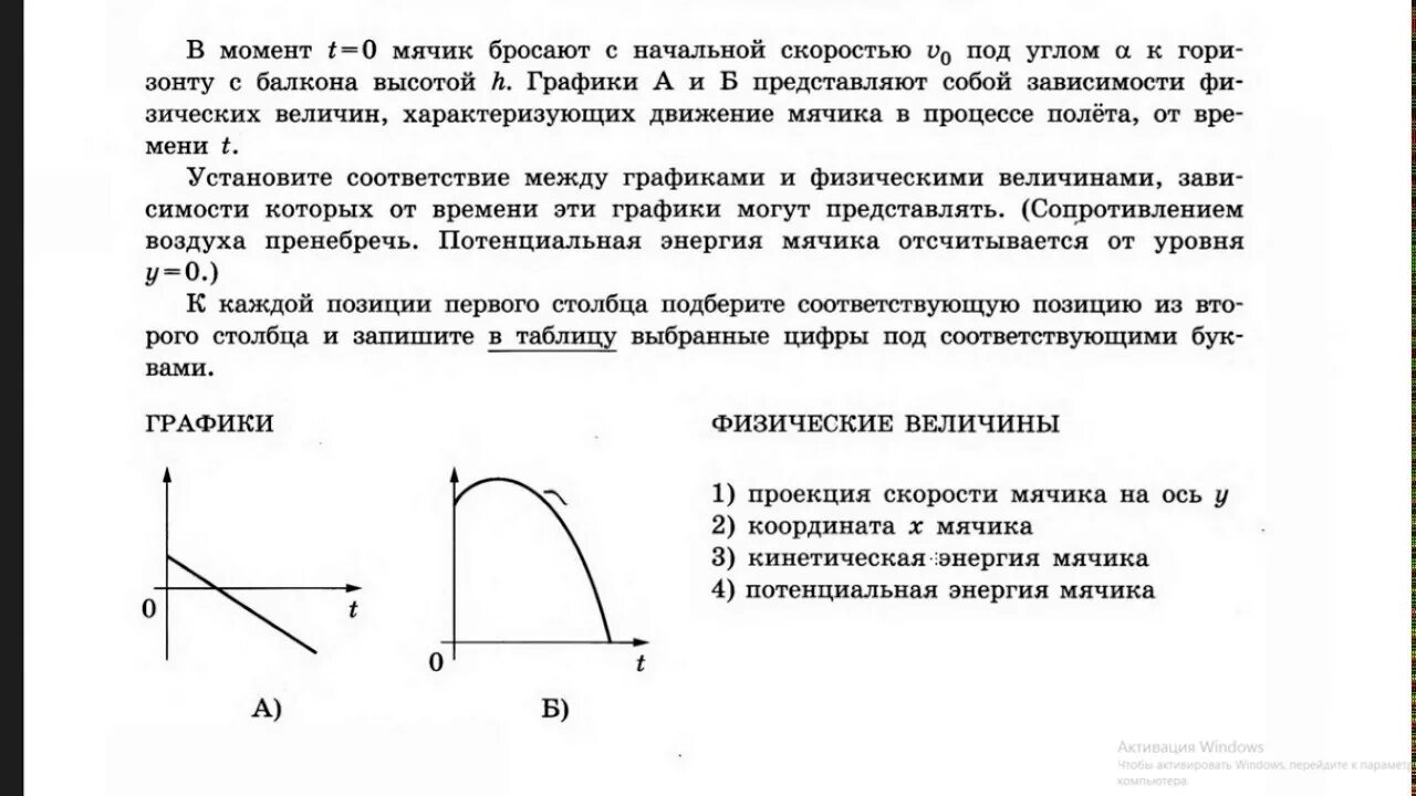 В момент t 0