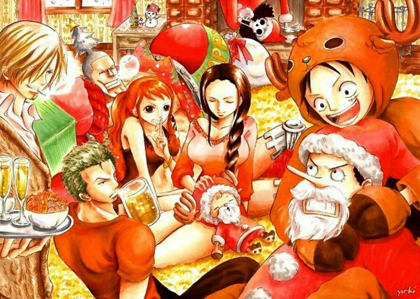 New one piece. Новогодний Брук Ван Пис. Робин Ван Пис Рождество. Ван Пис новый. Новогодняя Робин Ван Пис.