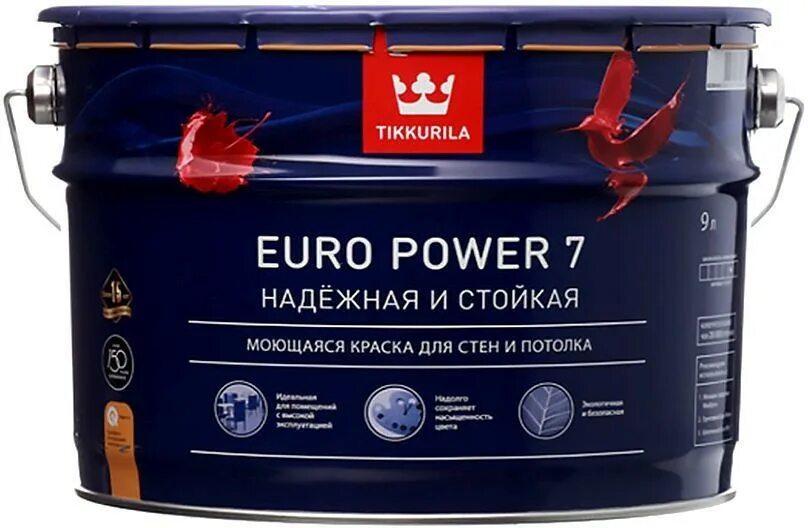 Евро 7 купить. Tikkurila Euro Power 7 9л. Краска Tikkurila Euro Power-7. Tikkurila Euro 20 9л Power. Tikkurila Euro Power 7 0.9 л.