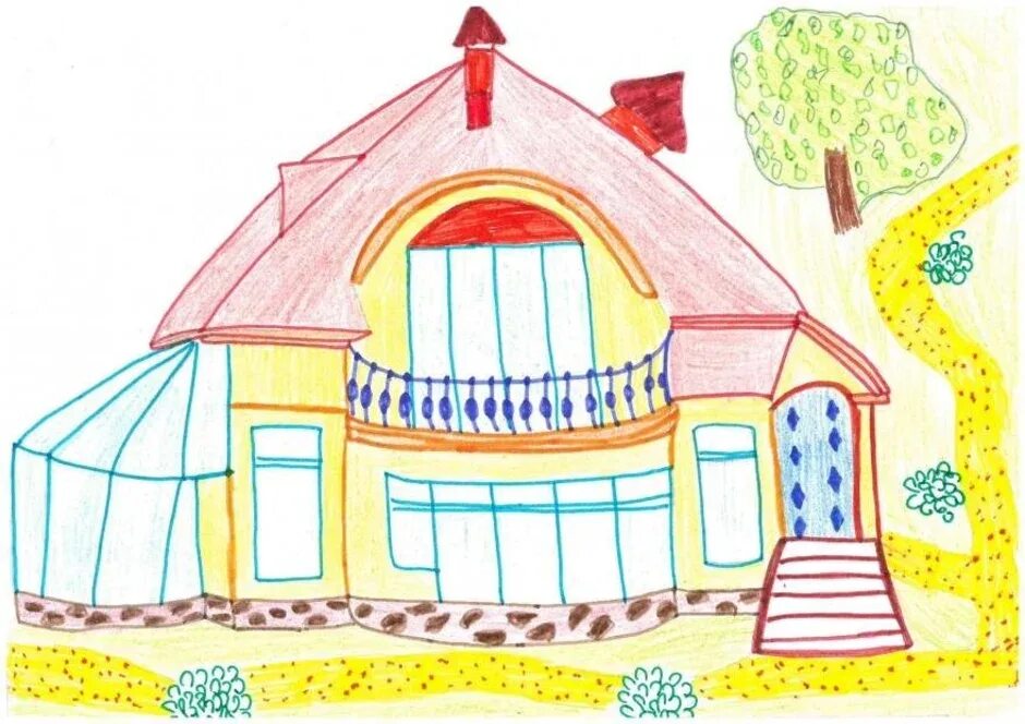 Рисование на тему дом. Дом детский рисунок. Домик детский рисунок. Рисование мой дом. Дом моей мечты рисунок 7 класс изо