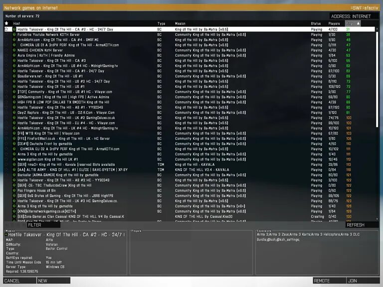 Сервер арма 3 сво. Сервера Арма 3 мониторинг. King of the Hill Arma 3. Лучшие сервера Арма 3. Список серверов Арма 3.