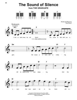 sound of silence piano sheet music easy - www.tab-rus.ru.