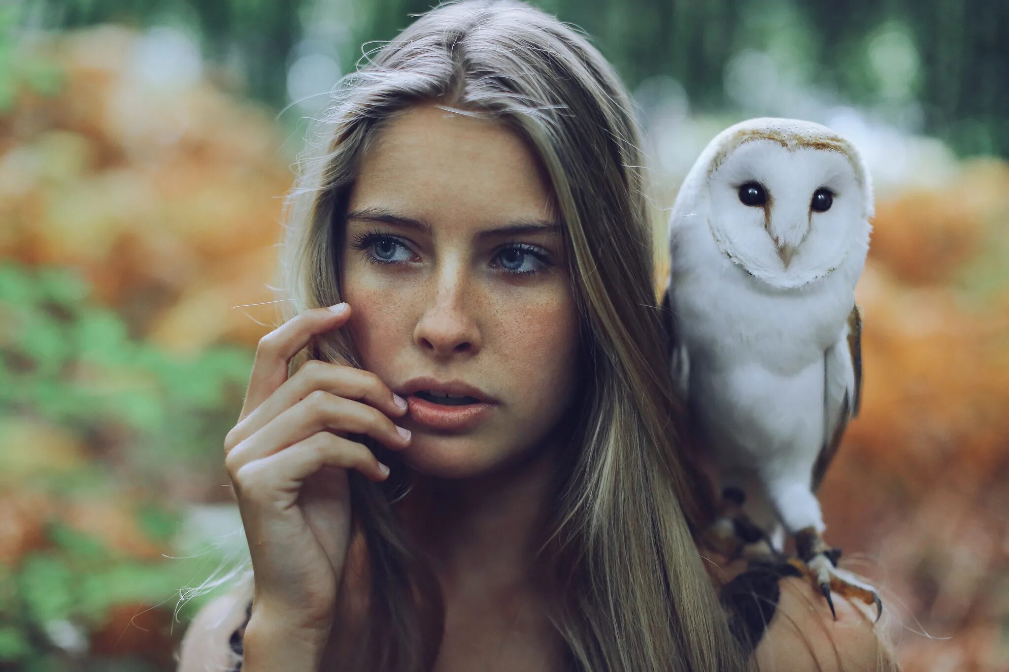 Woman with animals. Девушка птица. Девушка с совой. Девушка с птичкой. Фотосессия с совой.