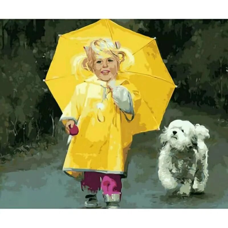Хорошего настроения в дождливую погоду. Картины Дональда Золана дети.