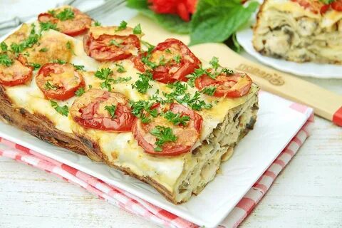 Лаваш с грибами и сыром в духовке
