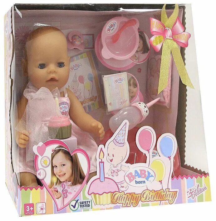 торт беби борн. кукла беби бон день рождения. набор для празднования дня рождения zapf creation 825-242. беби бон 825-129. кукла беби борн день рождения.