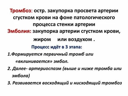 Отличие тромба от сгустка