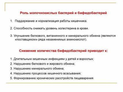Положительная роль молочнокислых бактерий