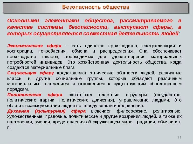 Общественная безопасность сфера жизни