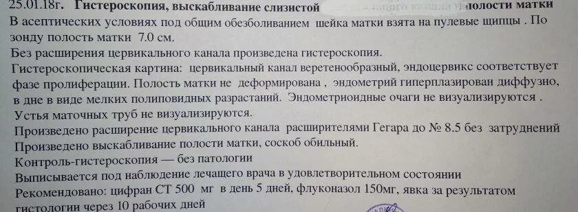 Выделения после гистероскопии удаление полипа