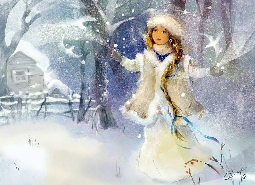 Сказка девочка снег. Девушка зима фэнтези. Матушка зима. Зимняя сказка девушка. Художник-иллюстратор екатерина бабок зима.