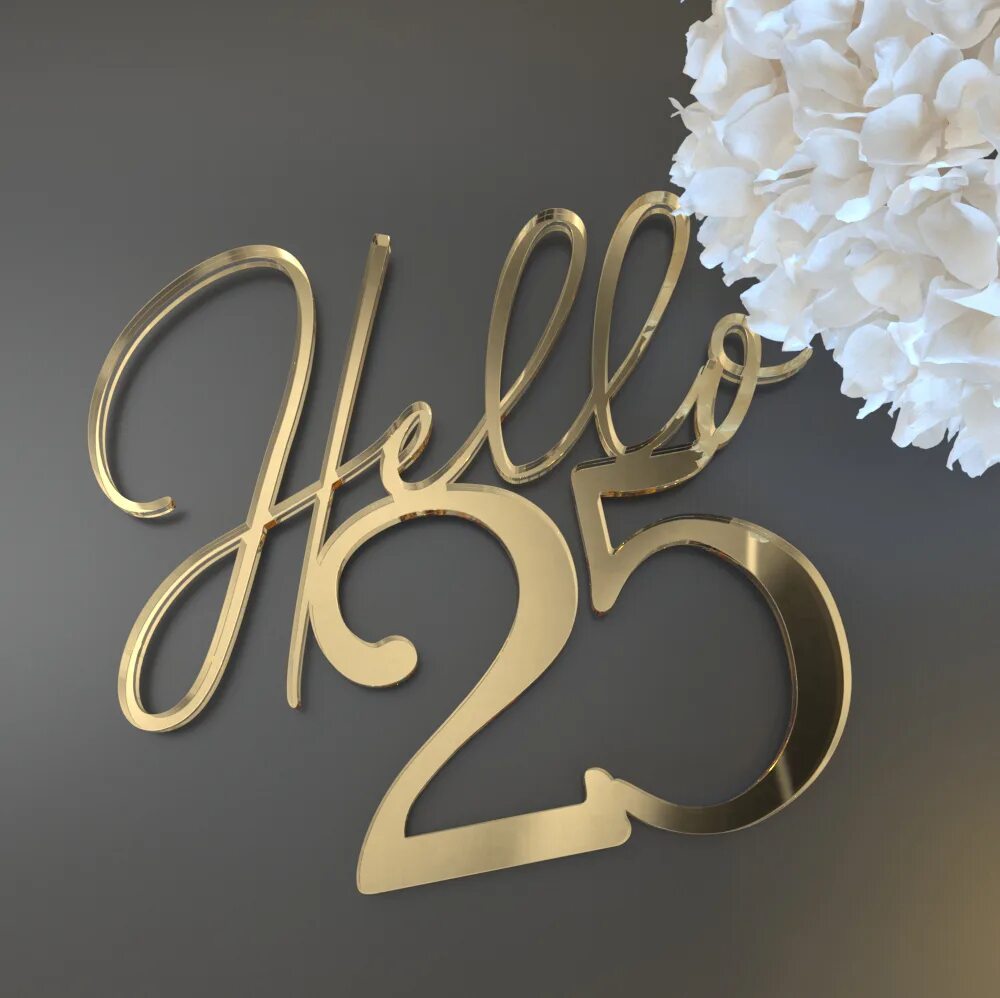 Топпер зеркальный АА. Hello 25 Birthday. Топперы для торта Хеллоу 60. Hello 25