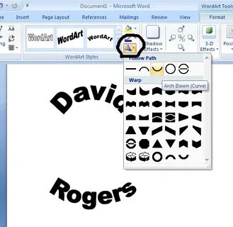 Ms word надпись