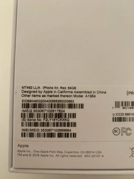 Где на коробке серийный номер айфона. Iphone XR 64 GB IMEI. Серийник iphone XR 64gb. IMEI iphone XR 128.