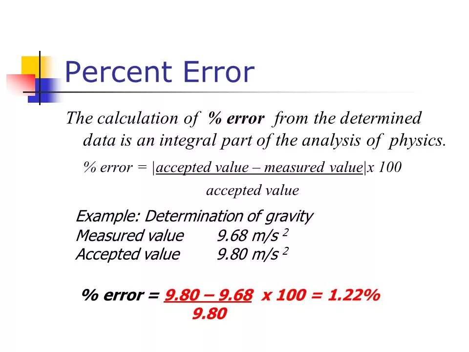 The error in determining. Percentage error formula. percent errors. percent percentage разница. errors physics.