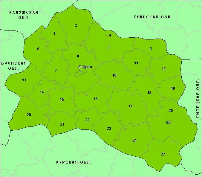 Сколько лет орловской области. Орловская область на карте.