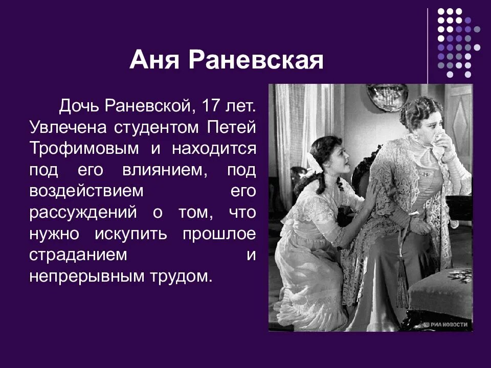 Вишневый сад герои. Характеристика Ани вишневый сад. Аня вишневый сад характеристика. Аня Раневская вишневый сад. Цитаты пети вишневый сад