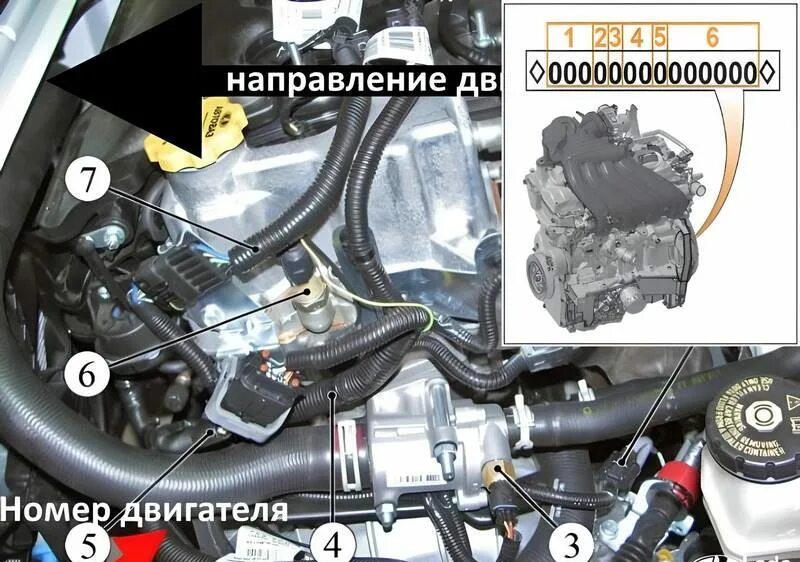 Где находится номер двигателя на весте