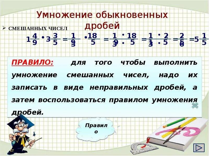 Произведение дробей 5 класс